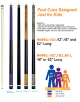 Champion refurbished   KC-2 Children's Billiards Cue 48 inch or 52 inch, 16-20 OZ,  Color: Black