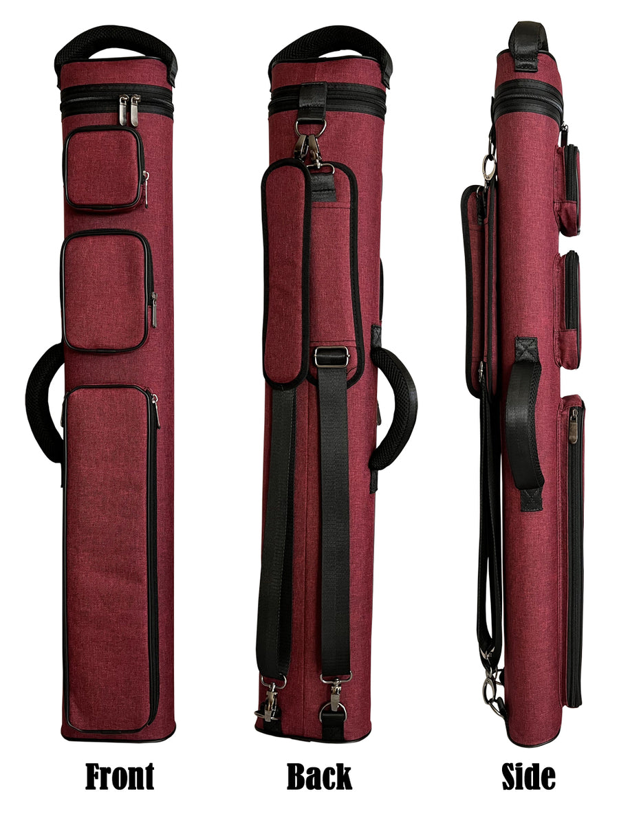Champion 2X4,3x6 Red Nylon Billiard Pool Cue Stick Hard Case