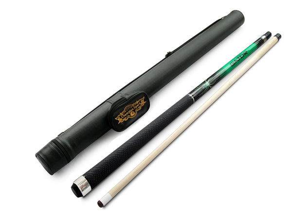 Champion Sport Dark Green Spider Billiards Pool Cue Stick (12mm, 12.5mm, 13mm), White or Black Case, Champion Glove