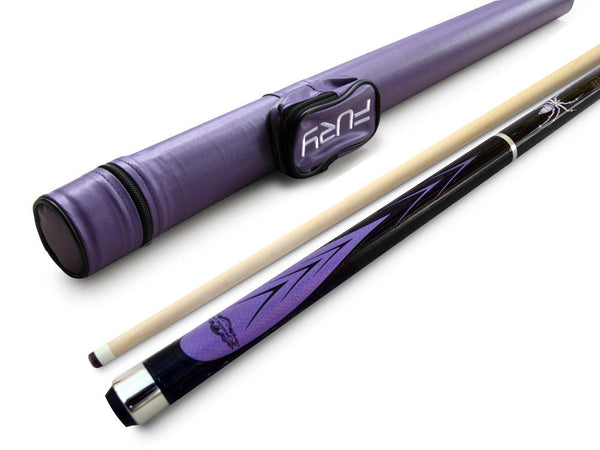 Champion Purple Spider Billiards Pool Cue Stick (12mm), Purple Case, Cuetec or Champion Glove