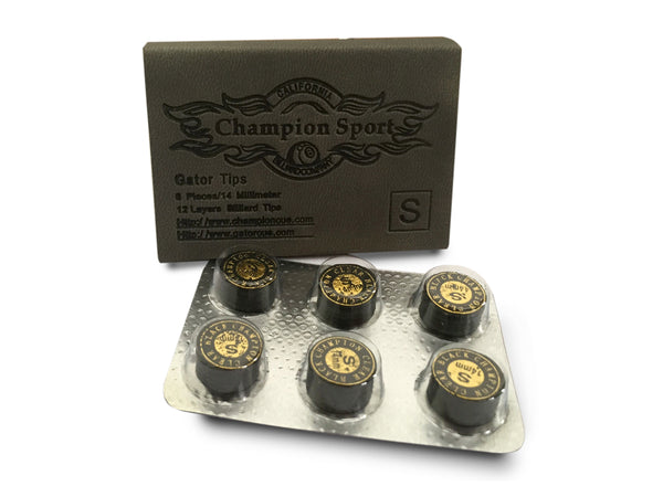 Lot of 6 Champion Gator Pool Layered Tips, Super Soft, Soft or Medium, 14mm