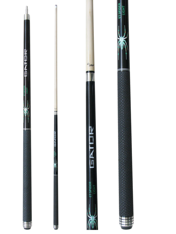 Champion Black Spider Pool Cue Stick, radial Joint, Cuetec Billiards Glove