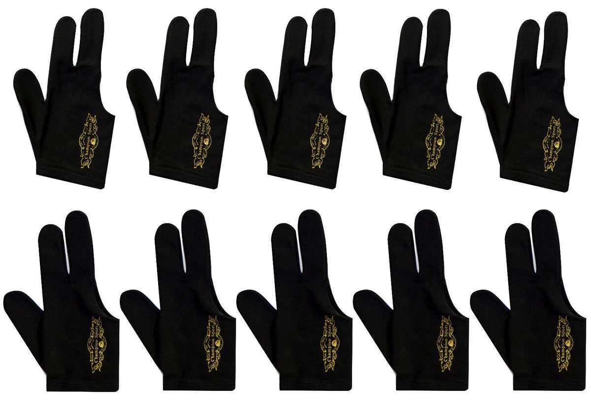 10 Champion Sport Black Right Hand Billiards Gloves For Pool Cues –  ChampionCues