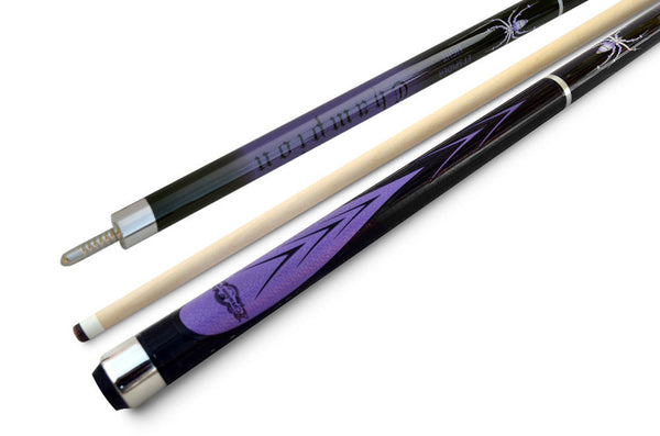 Champion Purple Spider Billiards Pool Cue Stick (12mm), Black Case, Cuetec or Champion Glove
