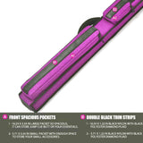 Champion 2X2,2X3,3X4  Hot Pink Nylon Billiard Pool Cue Stick Black Hard Case