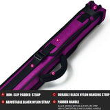 Champion 2X2,2X3,3X4  Hot Pink Nylon Billiard Pool Cue Stick Black Hard Case