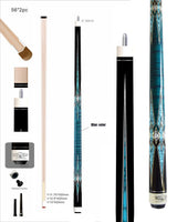 Champion constellation series pool cue-Model No:  CN-2, 56 inches long, Tip size: 11.75mm, 12.5mm or 13mm, 5/16 x 18 Joint with joint protectors, White case or Black Case
