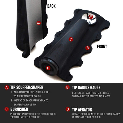 Champion 5 in 1 Cue Tip shaper/ Repair Tool Scuffer / Aerator/ Burnisher/ Radius Gauge