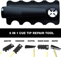 Champion 5 in 1 Cue Tip shaper/ Repair Tool Scuffer / Aerator/ Burnisher/ Radius Gauge