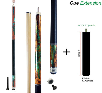 Champion constellation series pool cue-Model No: Model No: CN-4, 56 inches long, Tip size: 11.75mm, 12.5mm,12.75mm or 13mm, Uniloc Joint with joint protectors, White case or Black Case