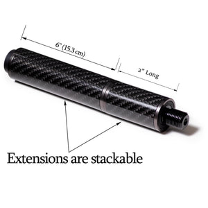 Carbon Fiber Extension with Bumper for Predator Cues (Extension length from 2" to 8")