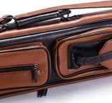 Champion Cases soft Cue bag Leatherette 4x8 Pool Cue Case (4 BUTT 8 SHAFT), Brown D-0437