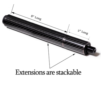 Carbon Fiber Extension with Bumper for Predator Cues (Extension length from 2" to 8")