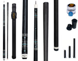 Gator 9-A3  Carbon Fiber 12.4mm Uni-Loc Pool Cue + Hard Case, Joint Protectors, and Playing Glove