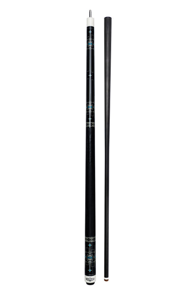 Gator 9-A3  Carbon Fiber 12.4mm Uni-Loc Pool Cue + Hard Case, Joint Protectors, and Playing Glove