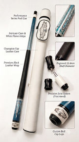 Gator 9-A5  Carbon Fiber 12.4mm Uni-Loc Pool Cue + Hard Case, Joint Protectors, and Playing Glove