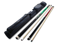 Champion Spider Green Pool Cue Stick, Gator Jump&Break cue, 2X2 Black Case, 2 Billiard gloves (18 oz - 21 oz)