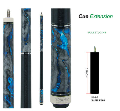 Champion constellation series pool cue-Model No: CN-5,58 inches long, Tip size: 11.75mm, 12.5mm or 13mm, 5/16 x 18 Joint with joint protectors, White case or Black Case