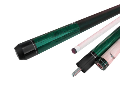 Champion ST14 Green Pool Cue Stick with a Leather painted wrap ,One green training ball and two cue tips