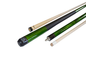 Champion ST14 Green Pool Cue Stick with a Leather painted wrap ,One green training ball and two cue tips