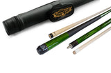 Champion ST14 Green Pool Cue Stick with a Leather painted wrap , A white or Black Pool Case, Champion Glove