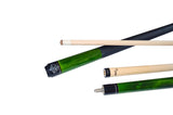 Champion ST14 Green Pool Cue Stick with a Leather painted wrap , A white or Black Pool Case, Champion Glove