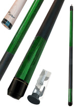 Champion ST14 Green Pool Cue Stick with a Leather painted wrap , A white or Black Pool Case, Champion Glove