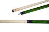 Champion ST14 Green Pool Cue Stick with a Leather painted wrap , A white or Black Pool Case, Champion Glove
