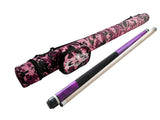 Champion ST8 Purple Pool Cue Stick ,Black/White/Purple Hard Pool case, Champion Glove