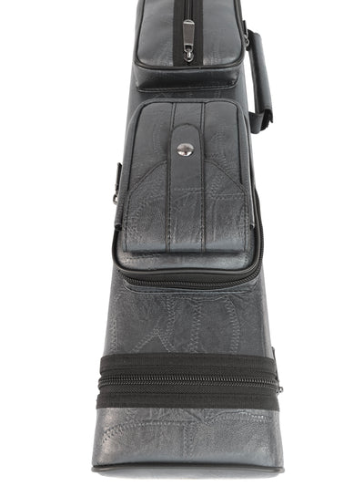 Champion leatherette Cue Cases 4x6 Holds 4 butts and 6 shafts pool cue,   Model: I-62605 G Grey color