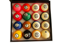 Champion Arcos  Pool Balls Set - Professional Phenolic Resin Billiard Balls - Set of 15 Made in Belgium Balls Including a Black Four-sided Cue Ball