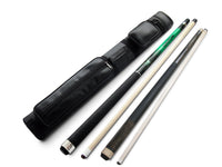 Champion Spider Green Pool Cue Stick, ST-14 Grey Breaking cue, 2X2 Black Case, 2 Glove (18 oz - 21 oz)