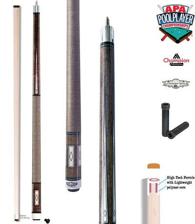 Champion LPC1 Pool Cue Stick 5/16 x 18 Joint,Low-Deflection Shaft,Pro Taper,58 inches or 60 inches long with extension