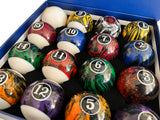 Champion  Marble Pool Balls set ( Dark Marble) Complete 16 Ball Set