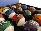 Champion  Marble Pool Balls set ( Dark Marble) Complete 16 Ball Set