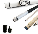 Champion ST14 White Pool Cue Stick+ Champion Branded Red or White Hard Case & Playing Glove