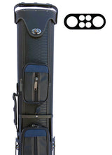 Champion  Leatherette 2x4 Pool Cue Case with Stand(2 Butts 4 Shafts)-  A0403 Blue