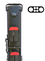 Champion  Leatherette 2x4 Pool Cue Case with Stand(2 Butts 4 Shafts)-  A0403 Red