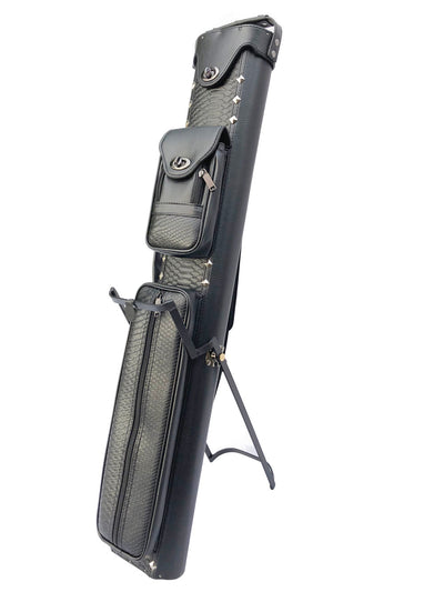 Champion  Leatherette 2x4 Pool Cue Case with Stand(2 Butts 4 Shafts)-  C0427 Black