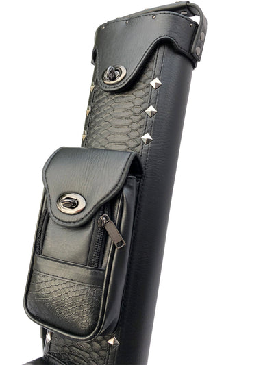 Champion  Leatherette 2x4 Pool Cue Case with Stand(2 Butts 4 Shafts)-  C0427 Black