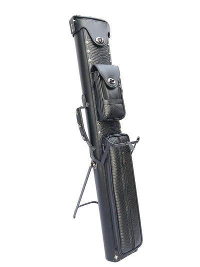 Champion  Leatherette 2x4 Pool Cue Case with Stand(2 Butts 4 Shafts)-  C0427 Black