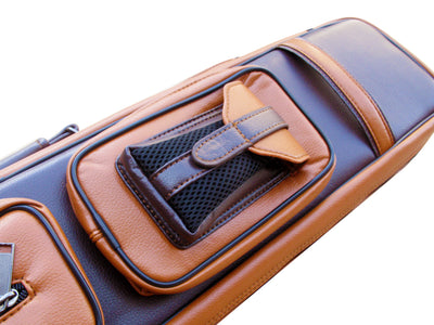 Champion Cases soft Cue bag Leatherette 4x8 Pool Cue Case (4 BUTT 8 SHAFT), Brown D-0437