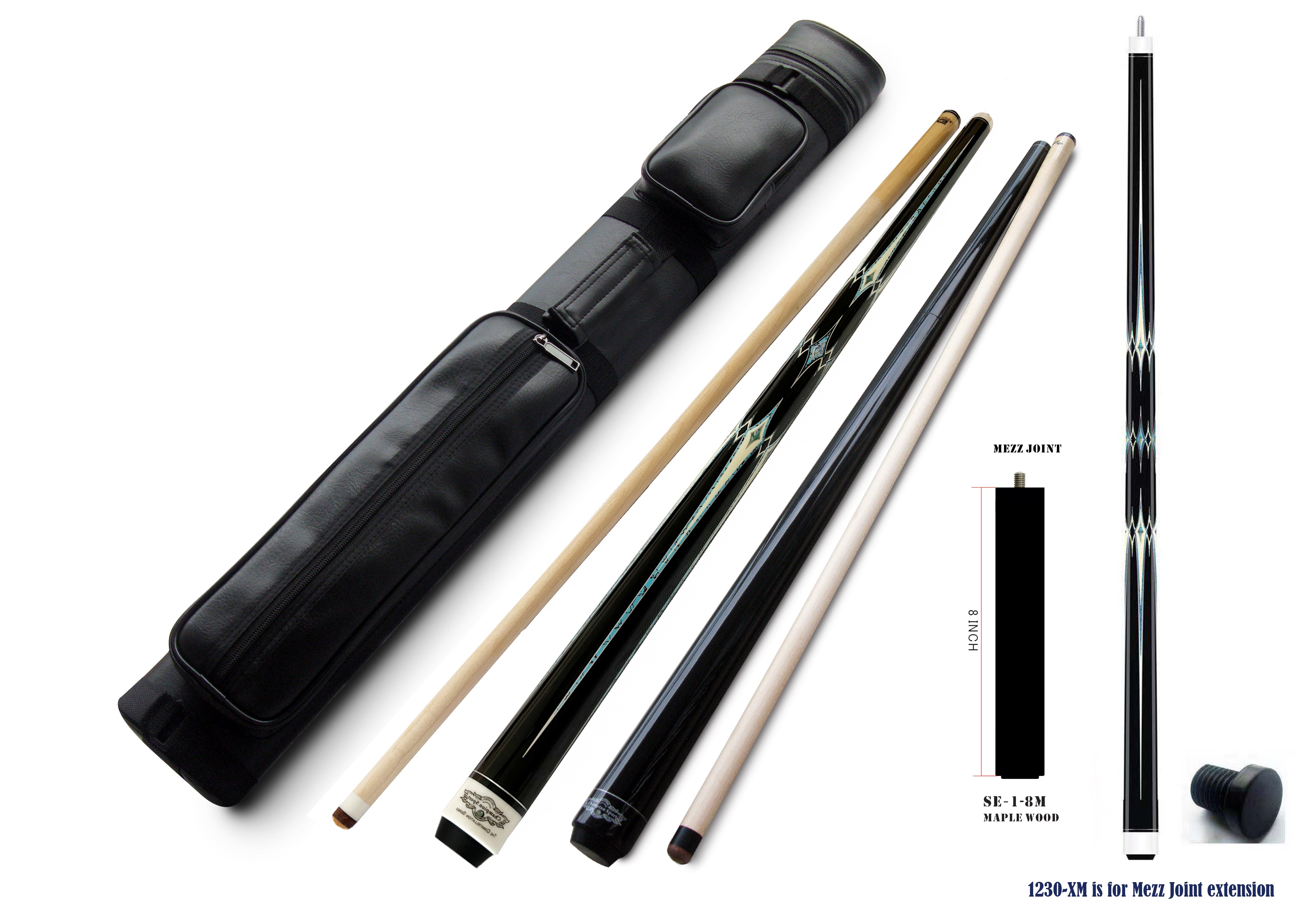 ビリヤード Billiards Cue Case / classic world map Predator Roadline Gray/Black Soft Cue Case - Double Straps - 4