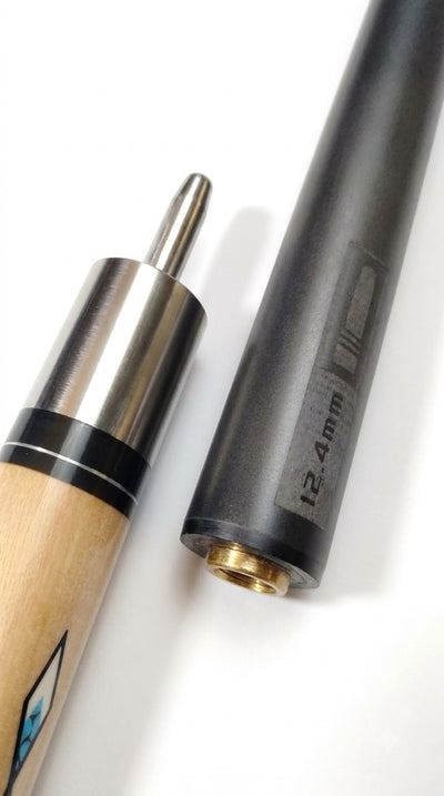 Gator KL-S7-6 Carbon Fiber 12.4mm or 11.8mm Uni-Loc Pool Cue + Hard Case, Joint Protectors, and Playing Glove