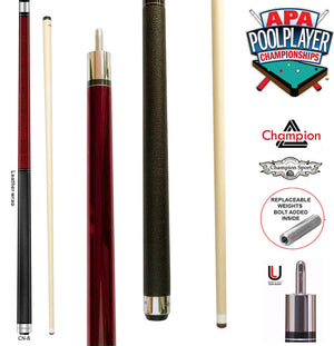 Champion Constellation Billiard Pool Cue – Model CN-8 | Low Deflection Shaft, Uni-Loc Joint + Black or White Case