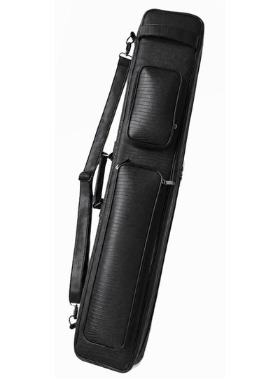 Black Crocodile-Embossed Soft Cue Case – 4 Butts/8 Shafts, 4x8, F-0552