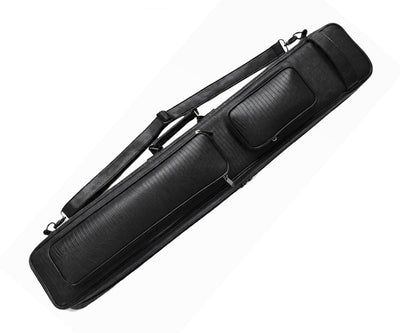 Black Crocodile-Embossed Soft Cue Case – 4 Butts/8 Shafts, 4x8, F-0552