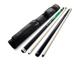 Combo deal Champion Green Spider Billiard Pool Cue, Black Nemesis break cue, 2X2 Black Case