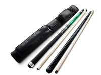 Champion Green Spider Billiard Pool Cue, Black Nemesis break cue, 2X2 Black Case