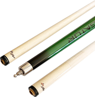 Champion Sport Dark Green Spider Billiards Pool Cue Stick with two shafts (12mm and 13mm), Champion Glove  with a 2X4 Green case